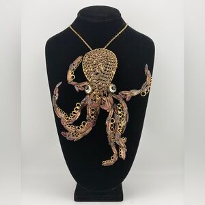 Vintage Massive Necklace/Brooch Purple Octopus “The Show Must Go On”